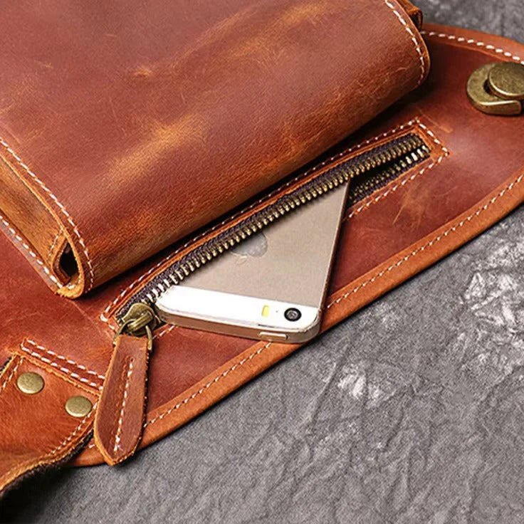 Men's Waist Bag, Handmade Genuine Leather