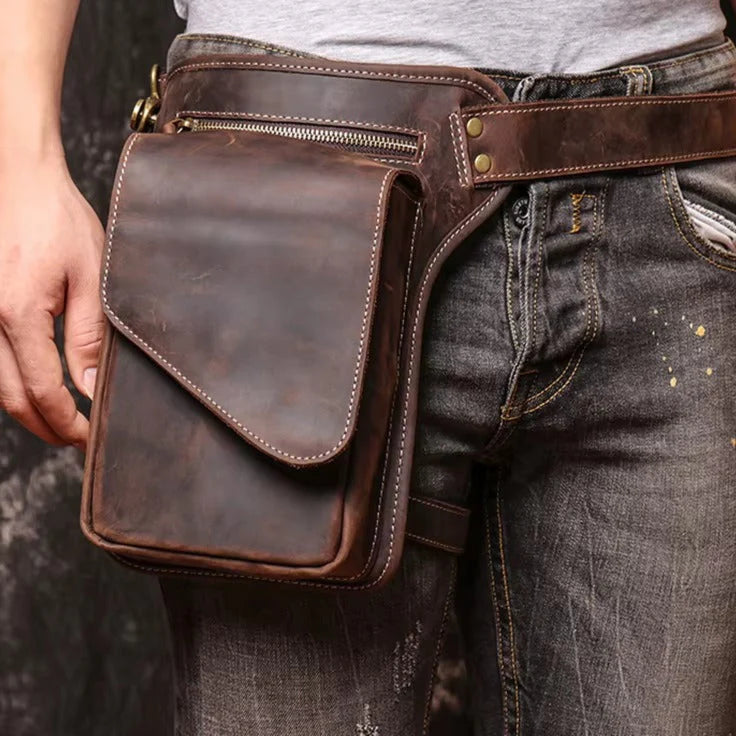 Men's Waist Bag, Handmade Genuine Leather