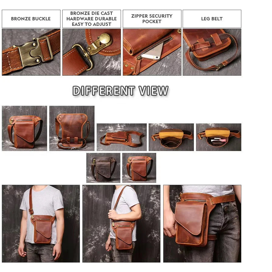Men's Waist Bag, Handmade Genuine Leather