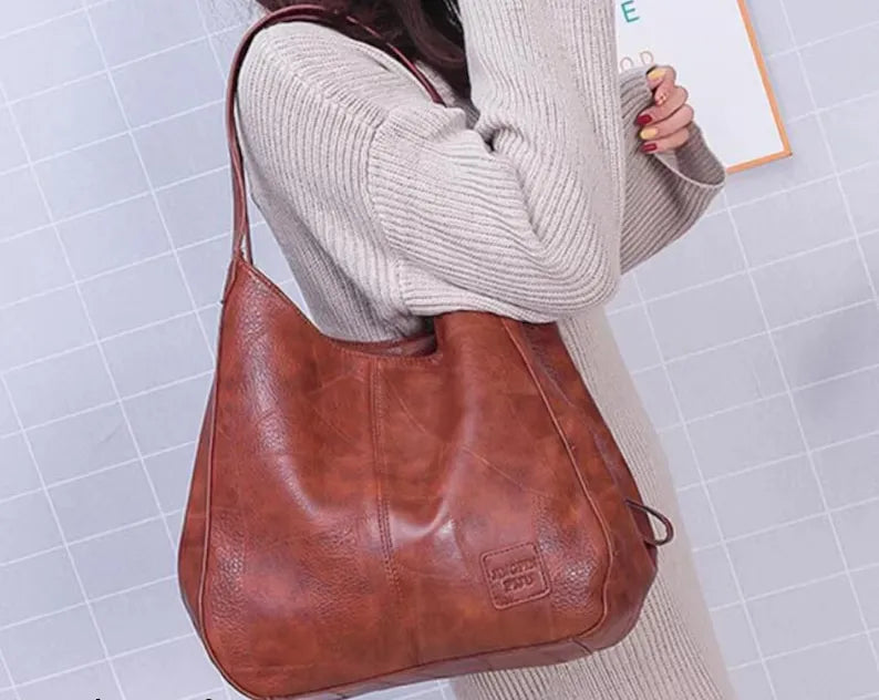 Leather Shoulder Bag Large Tote