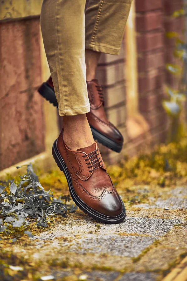 Handmade Brogue Derby Shoes