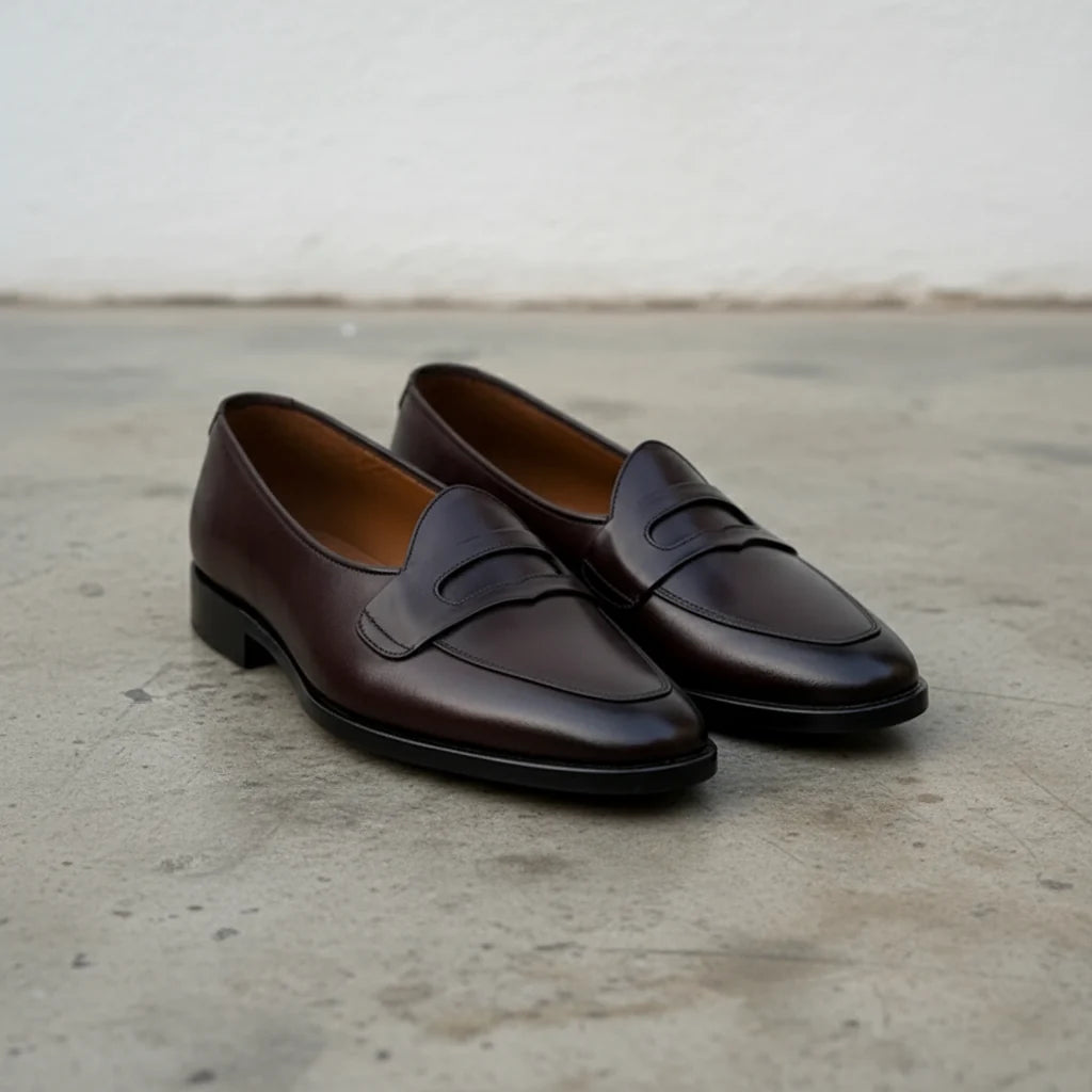 Men's handmade leather moccasin